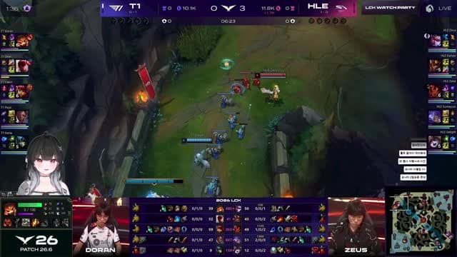 [클립][하데스] LCK 첫 중계 T1 vs 한화 결망전 우승정글러의 시선 #LCKWatchParty